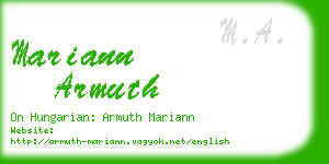 mariann armuth business card